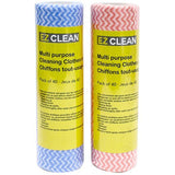 EZ CLEAN Cleaning Cloth Multipurpose Roll Non-Woven 40Pcs Cleaning 2 Assorted Colors Packing 12/Box