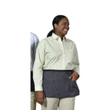 PREM. Waist Apron 3 pockets Twill Fabric 7.25oz 65/35 P/C size 23in W X 12in L Color Black and Woven GANGSTER stripe