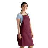 PREM. Bib Apron in With 2+1 pockets Twill Fabric 7.25oz 65/35 P/C size 28in W X 33in L Multi-Color