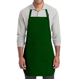 PREM. Bib Apron in With 2+1 pockets Twill Fabric 7.25oz 65/35 P/C size 28in W X 33in L Multi-Color