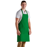 PREM. Bib Apron in With 2+1 pockets Twill Fabric 7.25oz 65/35 P/C size 28in W X 33in L Multi-Color