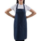 PREM. Bib Apron in With 2+1 pockets Twill Fabric 7.25oz 65/35 P/C size 28in W X 33in L Multi-Color