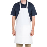 PREM. Bib Apron FULL Length No Pockets Twill Fabric 7.25oz 65/35 P/C size 28in W X 33in L Color Black / White 