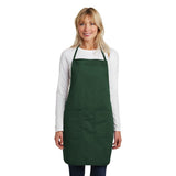 PREM. Bib Apron FULL Length in With 2 pockets Twill Fabric 7.25oz 65/35 P/C size 29in W X 34in L Multi-Color