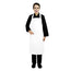 PREM. Bib Apron FULL Length in With 2 pockets Twill Fabric 7.25oz 65/35 P/C size 29in W X 34in L Color White 6/Pack