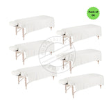 Sábana ajustable de franela 100 % algodón, 48" x 88", color BLANCO, colección Merit, paquete de 6