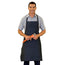 PREM. Bib Apron DENIM 1 Pocket Twill Fabric 10oz 100% Cotton size 27in W X 33in L Color Navy 6/Pack