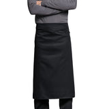 PREM. Apron BISTRO Style No Pockets Twill Fabric 7.25oz 65/35 P/C size 36in W X 29in L Color Black/White