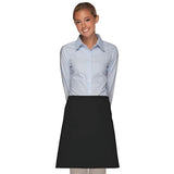 PREM. Apron SHORT BISTRO Style 2 Pockets Twill Fabric 7.25oz 65/35 P/C size 36in W X 20in L Color Black/White 6/Pack