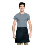 PREM. Apron DESIGNER 4 WAY No Pockets Twill Fabric 7.25oz 65/35 P/C size 35in W X 21in L Color Black/White