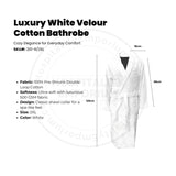 Luxury Velour (100%C Pre-Shrunk) Double Loop Cotton 500GSM Shawl Collar Bathrobe Unisex White size: 2XL 2/Pack