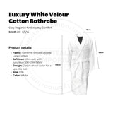 Luxury Velour (100%C Pre-Shrunk) Double Loop Cotton 500GSM Shawl Collar Bathrobe Unisex White size: L/XL 2/Pack