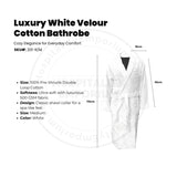 Luxury Velour (100%C Pre-Shrunk) Double Loop Cotton 500GSM Shawl Collar Bathrobe Unisex White size: MEDIUM 2/Pack