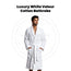 Luxury Velour (100%C Pre-Shrunk) Double Loop Cotton 500GSM Shawl Collar Bathrobe Unisex White size: MEDIUM 2/Pack