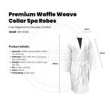 Premium Waffle Weave (60%C-40%P Pre-Shrunk) 300GSM Shawl Collar Bathrobe Unisex White Size: 2XL 2/Pack