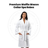 Premium Waffle Weave (60%C-40%P Pre-Shrunk) 300GSM Shawl Collar Bathrobe Unisex White Size: 2XL 2/Pack