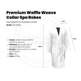 Premium Waffle Weave (60%C-40%P Pre-Shrunk) 300GSM Shawl Collar Bathrobe Unisex White Size: 4XL 2/Pack