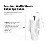 Premium Waffle Weave (60%C-40%P Pre-Shrunk) 300GSM Shawl Collar Bathrobe Unisex White Size: L/XL 2/Pack