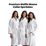 Premium Waffle Weave (60%C-40%P Pre-Shrunk) 300GSM Shawl Collar Bathrobe Unisex White Size: MEDIUM 2/Pack