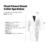 Plush Fleece (100%P Coral) Extra Soft 400GSM Shawl Collar Spa Robes Unisex White Size: 4XL 2/Pack