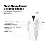 Plush Fleece (100%P Coral) Extra Soft 400GSM Shawl Collar Spa Robes Unisex White Size: L/XL 2/Pack