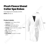 Plush Fleece (100%P Coral) Extra Soft 400GSM Shawl Collar Spa Robes Unisex White Size: L/XL 2/Pack