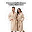 Premium Waffle Weave (100%C) 300GSM Shawl Collar Turkish Bathrobes color NATURAL Size: L/XL 2/Pack