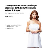 Luxury Velour Cotton Fabric Spa Women's Bath Body Wrap with Velcro & Snaps size: 2XL-4XL 2/Pack