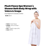 Plush Fleece Spa Women's Shower Bath Body Wrap with Velcro & Snaps + Pockets size: L/XL 4/Pack