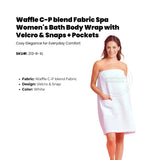 Waffle C-P blend Fabric Spa Women's Bath Body Wrap with Velcro & Snaps size: 2XL-4XL 4/Pack