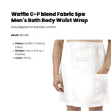 Waffle C-P blend Fabric Spa Men's Bath Body Waist Wrap with Velcro & Snap + Pockets size: Std. 4/Pack