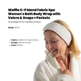 Waffle C-P blend Spa Sauna Women's Headband Hair Tie with extended velcro size Unisex 12/Pack