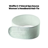 Waffle C-P blend Spa Sauna Women's Headband Hair Tie with extended velcro size Unisex 12/Pack