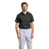 Cook Shirt SHORT SLEEVE Snap Closures 1 Pocket Left Chest P/C Poplin Color Black Size XS-XL