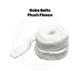 Robe Belts Plush Fleece (100%P Coral Fleece) Extra Soft 400GSM Robe Belt Standard size 70"L White 12/Pack