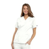 PREM. Scrub TOP V-Neck PULLOVER Style Short Sleeve No Pockets Twill Fabric 5.5oz Poplin 65/35 P/C Multi-Color sizes XS-XL