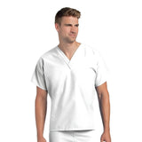 Cook Shirt SHORT SLEEVE V-Neck Twill P/C Color White