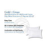 T180 Percale Cotton-Poly Pillow Protector w/7" Flap size 20"x27" STD color White 12/Pack