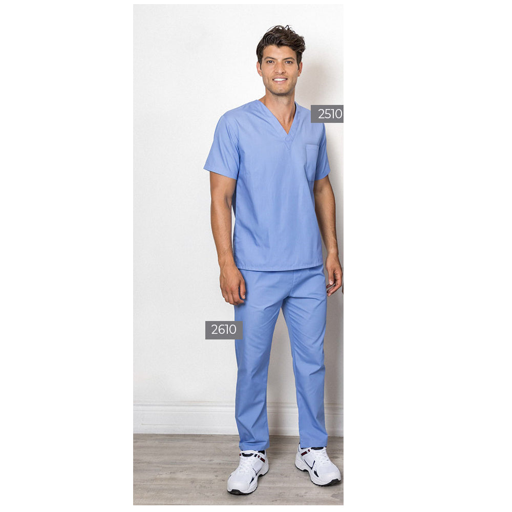 Premium Scrubs Top Shirts V-Neck Short Sleeve Fabric Twill 4.5oz Popli –  HospitalityEmporium