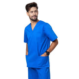 PREM. Scrub TOP SHIRT V-Neck Short Sleeve 3 Pockets Twill Fabric 4.5oz Poplin 65/35 P/C Multi-Color sizes 2XS-XL