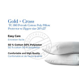 T180 Percale Cotton-Poly Pillow Protector w/Zipper size 20"x27" STD color White 12/Pack