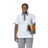 Cook Shirt PULLOVER Style SHORT SLEEVE Snap Closure No Pockets P/C Poplin Color White sizes XS-XL