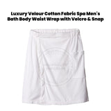 Luxury Velour Cotton Fabric Spa Men's Bath Body Waist Wrap with Velcro & Snap + Pockets size: Std. 2/Pack