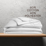 T-250 Prem. Percale Plain Cotton-Poly Duvet Covers FLAP TWIN 66"x88" Color: White 2/Pack