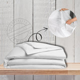 T-250 Prem. Percale Plain Cotton-Poly Duvet Covers ZIPPER QUEEN 88"x88" Color: White 2/Pack