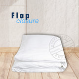 T-250 Prem. Percale Plain Cotton-Poly Duvet Covers FLAP KING 88"x102" Color: White 2/Pack