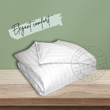 T-260 Luxury Percale Cotton-Poly Duvet Covers FLAP TWIN 66"x88" color: White 1cm striped 2/Pack