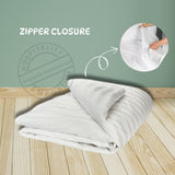 T-260 Luxury Percale Cotton-Poly Duvet Covers ZIPPER KING 88"x102" color: White 1cm striped 2/Pack