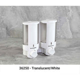 AVIVA Liquid Bath Amenities Dispenser 2-Chambers color White OR Vanilla & Translucent 1/Pack