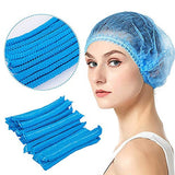 Disposable Bouffant Scrub Head Cover Stretchable NonWoven Caps Blue 